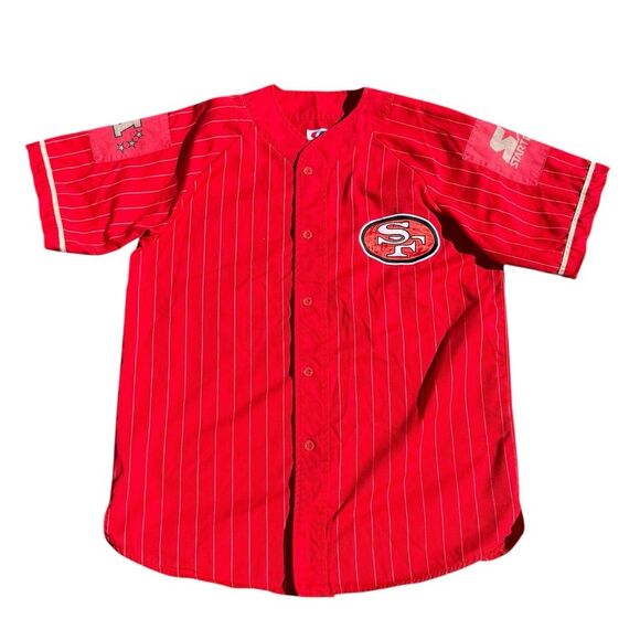 Vintage 90s San Francisco 49ers NFL Starter Baseball Jersey Men's Sz L - Picture 1 of 5
